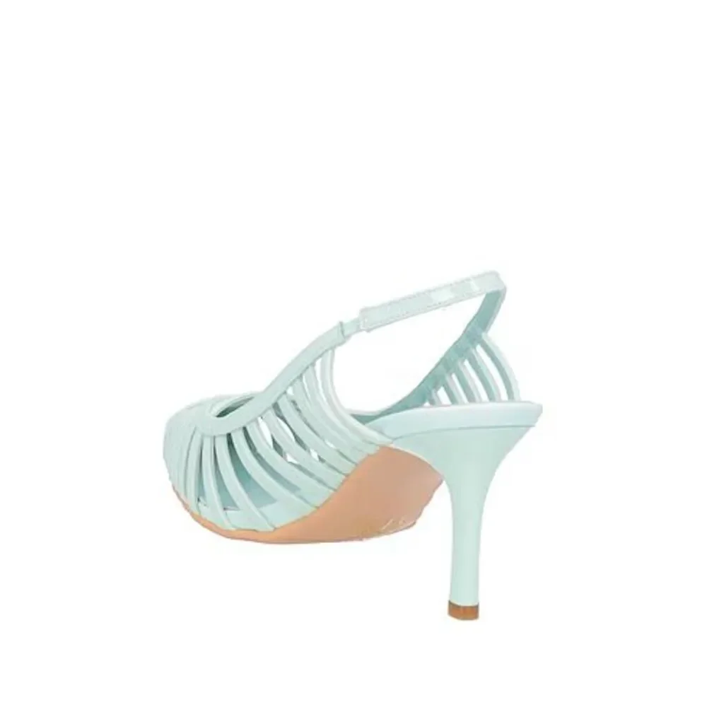 Elegant Sky Blue Strappy Slingback‎ Heels Pointed Toe